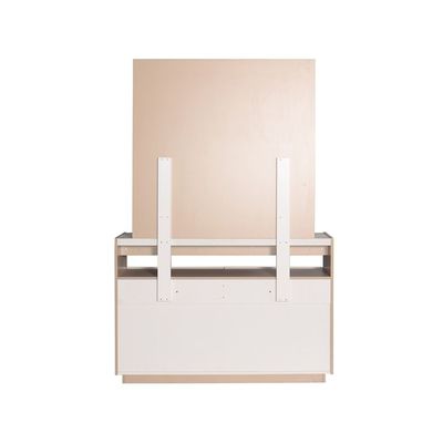 Colleen 4 Drawer Dresser with Mirror and Stool - Beige/White
