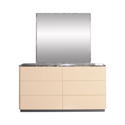 Hanson 6 Drawer Dresser with Mirror and Stool - - D.Grey/Khaki