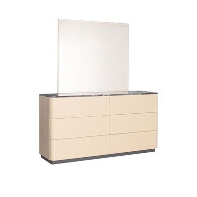 Hanson 6 Drawer Dresser with Mirror and Stool - - D.Grey/Khaki