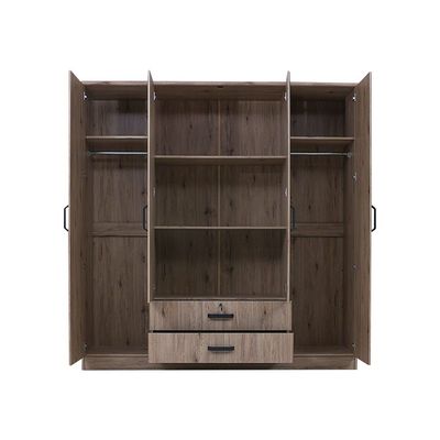 Raymond 4 Door Wardrobe - Summer Oak -2 Year Warranty