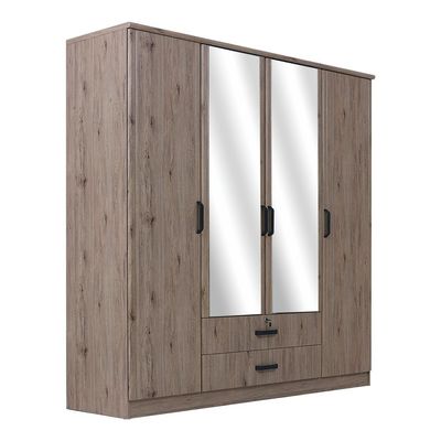 Raymond 4 Door Wardrobe - Summer Oak -2 Year Warranty