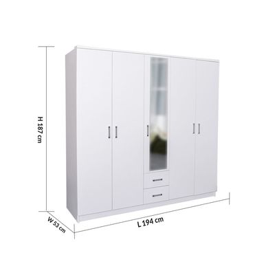 Astoria 5 Door Wardrobe - 2 Years Warranty