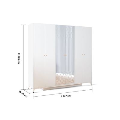 New Aloha 6 Door Wardrobe - 2 Years Warranty