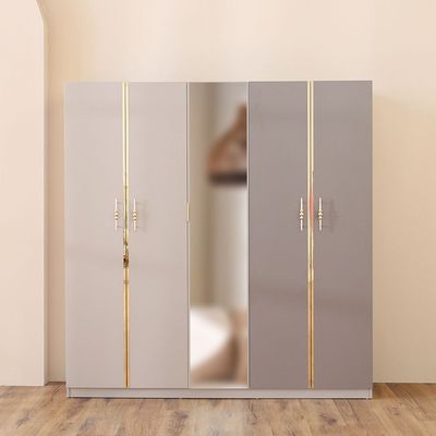 Helen Five door Wardrobe  - Grey / Gold