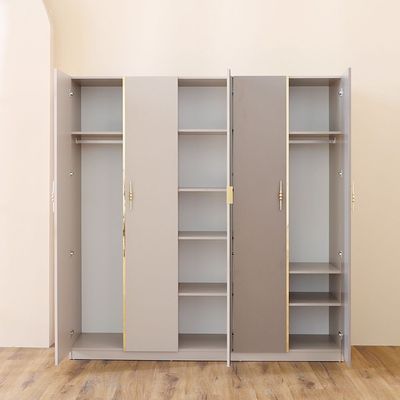 Helen Five door Wardrobe  - Grey / Gold