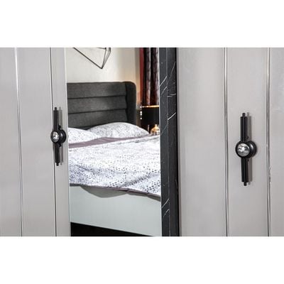 Form 6 Door Wardrobe - Grey / Black