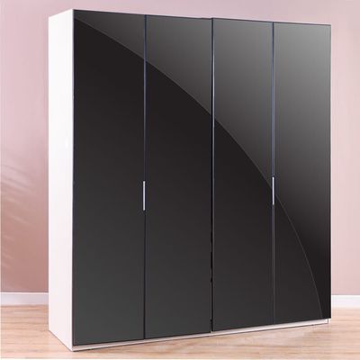 Defne 2-Meter Wardrobe - Cream/Black - With 2-Year Warranty