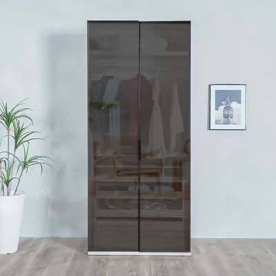 Defne 1-Meter Wardrobe - Cream/Black - With 2-Year Warranty