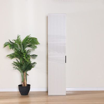 Defne Left-Door Wardrobe - Cream/Black - With 5-Year Warranty