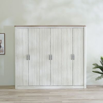 Olivos 6 Door Wardrobe - Ash Grey / Oak