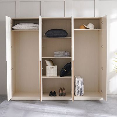 New Poliana 6-Door Wardrobe - Beige - With 2-Year Warranty