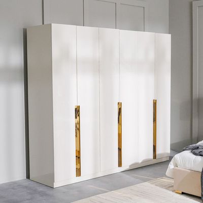 New Poliana 6-Door Wardrobe - Beige - With 2-Year Warranty