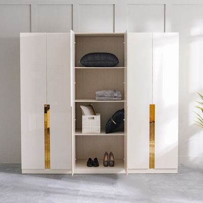 New Poliana 6-Door Wardrobe - Beige - With 2-Year Warranty