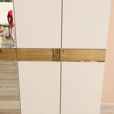 Hugo 6-Door Wardrobe – Beige/Golden - With 2-Year Warranty