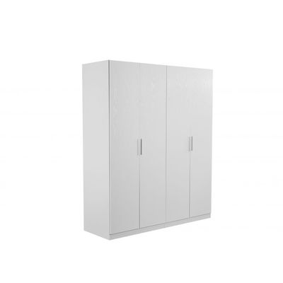 Thomas / New Allano /Kensley  4 Door Wardrobe w/ Mirror inside - White