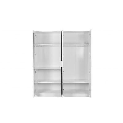 Thomas / New Allano /Kensley  4 Door Wardrobe w/ Mirror inside - White