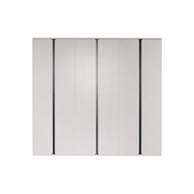 Palomeze 6-Door Wardrobe - White/Black - With 2-Year Warranty