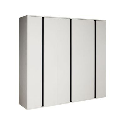 Palomeze 6-Door Wardrobe - White/Black - With 2-Year Warranty