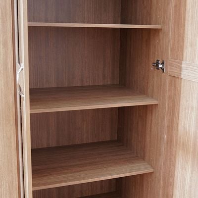 Zirco 6-Door Wardrobe - Brown Oak - With 2-Year Warranty