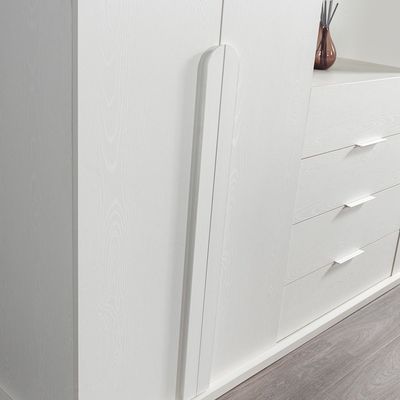 إرزا - خزانة ملابس بـ 4 أبواب مع مساحة تخزين إضافية - باللون الأبيض - مع ضمان لمدة عامين