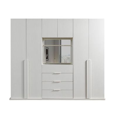 إرزا - خزانة ملابس بـ 4 أبواب مع مساحة تخزين إضافية - باللون الأبيض - مع ضمان لمدة عامين