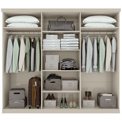 Chloe 6-Door Wardrobe with Mirrors - Taupe - With 2-Year Warranty