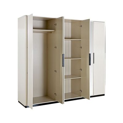 Krisalis 6-Door Wardrobe - Beige/Black - With 2-Year Warranty