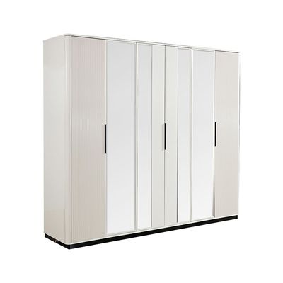 Krisalis 6-Door Wardrobe - Beige/Black - With 2-Year Warranty