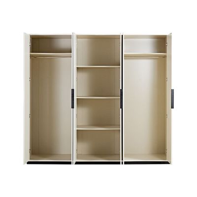 Krisalis 6-Door Wardrobe - Beige/Black - With 2-Year Warranty