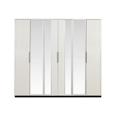 Krisalis 6-Door Wardrobe - Beige/Black - With 2-Year Warranty