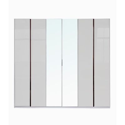 Santelmo 6 Door Wardrobe w/ Mirror -HG Light Grey