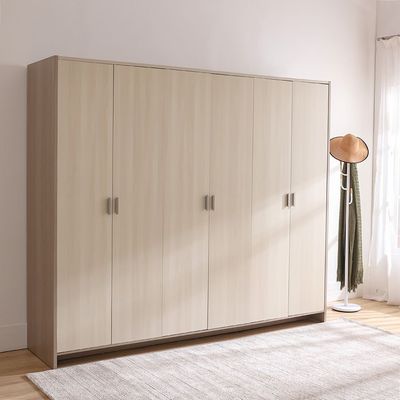 Barney 6 Door Wardrobe - Beige/Brown