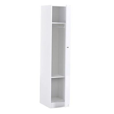 Multipurpose 1-Door Tall Wardrobe with Deep & Thick Panel - White - With 2-Year Warranty