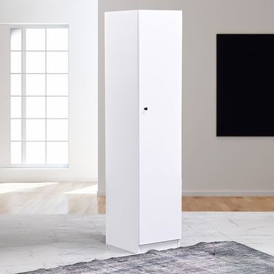 Multipurpose 1-Door Tall Wardrobe with Deep & Thick Panel - White - With 2-Year Warranty