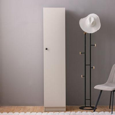 Multipurpose 1 Door Tall Wardrobe Deep & Thick Panel - Grey