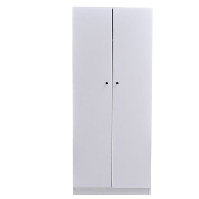 Multipurpose 2-Door Tall Wardrobe Deep & Thick Panel - White - With 2-Year Warranty