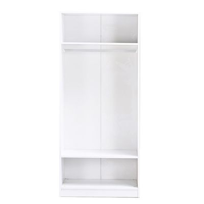 Multipurpose 2-Door Tall Wardrobe Deep & Thick Panel - White - With 2-Year Warranty