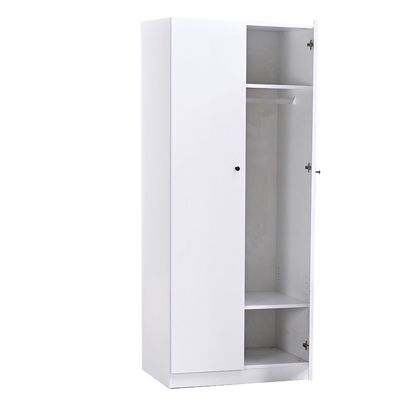 Multipurpose 2-Door Tall Wardrobe Deep & Thick Panel - White - With 2-Year Warranty