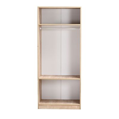 Multipurpose 2-Door Tall Wardrobe Deep & Thick Panel - Oak - With 2-Year Warranty