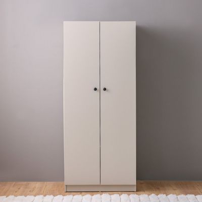 Multipurpose 2 Door Tall Wardrobe Deep & Thick Panel - Grey