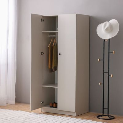 Multipurpose 2 Door Tall Wardrobe Deep & Thick Panel - Grey