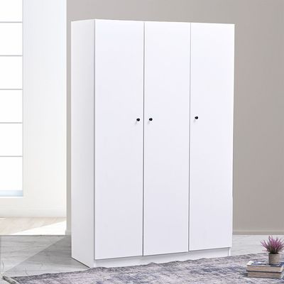 Multipurpose 3 Door Tall Wardrobe Deep & Thick Panel - White