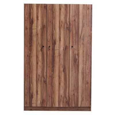 Multipurpose 3-Door Tall Wardrobe with Deep & Thick Panel - Oak - With 2-Year Warranty