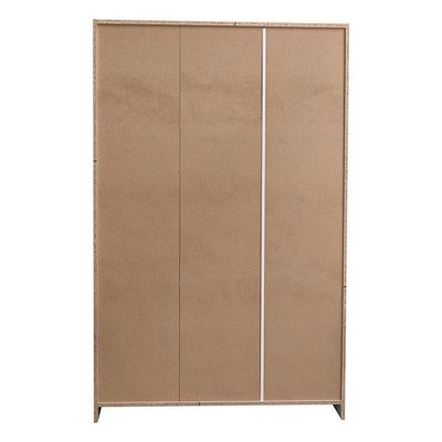 Multipurpose 3-Door Tall Wardrobe with Deep & Thick Panel - Oak - With 2-Year Warranty