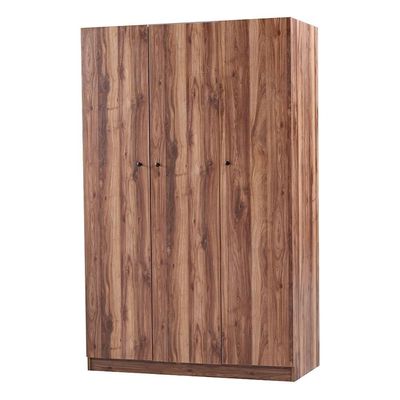 Multipurpose 3-Door Tall Wardrobe with Deep & Thick Panels - Walnut - With 2-Year Warranty