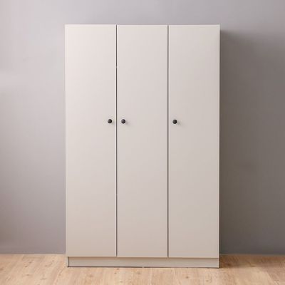 Multipurpose 3 Door Tall Wardrobe Deep & Thick Panel - Grey