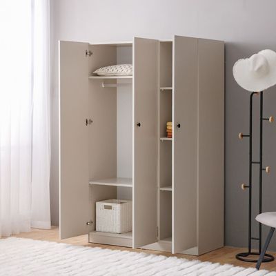 Multipurpose 3 Door Tall Wardrobe Deep & Thick Panel - Grey