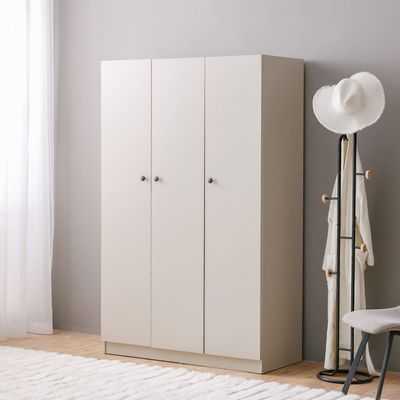 Multipurpose 3 Door Tall Wardrobe Deep & Thick Panel - Grey