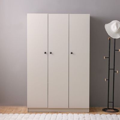 Multipurpose 3 Door Tall Wardrobe Deep & Thick Panel - Grey