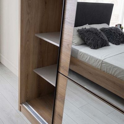 Norden Sliding Wardrobe - African Walnut